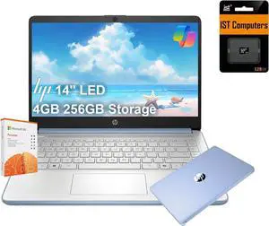 HP 14 Ultra-Light Laptop for Student & Home (14" LED Display, 1-Year Office 365, Intel 4-Core N150 (>N4120), 4GB RAM, 256GB Storage), Long Battery Life, Fast Charge, Webcam, Win 11 S, 2025, Blue