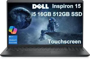 Dell Inspiron 15 Touchscreen Laptop (15.6" FHD LED, Intel 10-Core i5-1334U (> i7-1255U), 16GB RAM, 512GB SSD) for Business & Home, Fast Charge, Inspiron 3000 3530, Webcam, Win 11 Pro in S w/ Copilot