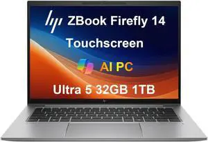 HP ZBook Firefly G11 Mobile Workstation Laptop (14" FHD+ Touchscreen, Intel 14-Core Ultra 5 125H, 32GB DDR5, 1 SSD), 2x Thunderbolt 4, Backlit, Fingerprint, 5MP IR Webcam, Win 11 Pro, 2025 AI PC