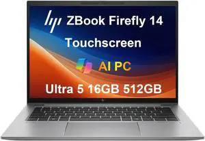HP ZBook Firefly G11 Mobile Workstation Laptop (14" FHD+ Touchscreen, Intel 14-Core Ultra 5 125H, 16GB DDR5, 512GB SSD), 2x Thunderbolt 4, Backlit, Fingerprint, 5MP IR Webcam, Win 11 Pro, 2025 AI PC