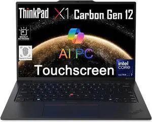 Lenovo Gen 12 ThinkPad X1 Carbon Laptop (14" FHD+ Touchscreen, Intel Core Ultra 7 155U, 32GB 6400MHz DDR5, 1TB SSD) Backlit, Fingerprint, IR Webcam, Thunderbolt 4, 3-Yr WRT, Win 11 Pro, 2025 AI PC