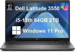 Dell Latitude 3550 Business Laptop (15.6" FHD Anti-Glare, Intel 10-Core i5-1335U (Beat i7-1355U), 64GB DDR5 RAM, 2TB SSD) Backlit Keyboard, Ethernet, Wi-Fi 6E, FHD Webcam, Win 11 Pro w/ AI Copilot
