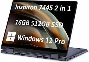 Dell Inspiron 14 7445 7440 2-in-1 Laptop, 14" FHD+ Touchscreen, AMD Ryzen 5 8640HS, 16GB DDR5 RAM, 512GB SSD, AI Copilot for Creators, Designers & Students, Backlit Keyboard, Windows 11 Pro