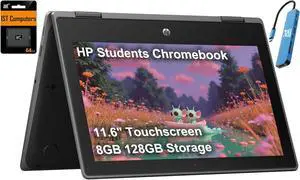 HP Chromebook Pro X360 Fortis 11 2-in-1 Laptop (11.6" Touchscreen, Intel N5100, 8GB RAM, 128GB Storage), Ruggedized & Spill-Resistant, Convertible, Student, Home, Long Battery Life, IST HUB, Chrome OS