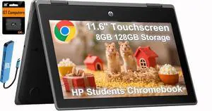 HP Chromebook Pro X360 Fortis 11 2-in-1 Laptop (11.6" Touchscreen, Intel N5100, 8GB RAM, 128GB Storage), Ruggedized & Spill-Resistant, Convertible, Student, Home, Long Battery Life, IST HUB, Chrome OS