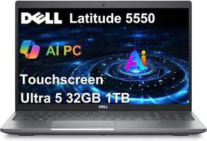 Dell Latitude 5550 Business Laptop (15.6" FHD Touchscreen, Intel 12-Core Ultra 5 135U (> i7-1355U), 32GB DDR5 RAM, 1TB SSD), Backlit, 1080p IR Webcam, 2X Thunderbolt 4, HDMI, Win 11 Pro, 2025 AI PC