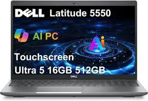 Dell Latitude 5550 Business Laptop (15.6" FHD Touchscreen, Intel 12-Core Ultra 5 135U (> i7-1355U), 16GB DDR5 RAM, 512GB SSD), Backlit, 1080p IR Webcam, 2X Thunderbolt 4, HDMI, Win 11 Pro, 2025 AI PC