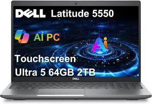 Dell Latitude 5550 Business Laptop (15.6" FHD Touchscreen, Intel 12-Core Ultra 5 135U (> i7-1355U), 64GB DDR5 RAM, 2TB SSD), Backlit, 1080p IR Webcam, 2X Thunderbolt 4, HDMI, Win 11 Pro, 2025 AI PC