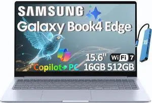 Samsung Galaxy Book4 Edge AI Business Laptop (15.6" FHD Anti-Glare, Snapdragon X (> i7-1255U), 16GB DDR5, 512GB Storage) Copilot+ PC, Fingerprint, Wi-Fi 7, 28-hr Long Battery, Win 11 Pro, NP750XQB