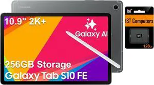 SAMSUNG Galaxy Tab S10 FE AI Android Tablet (10.9" 2K+ 90Hz Touchscreen, 8-Core, 8GB RAM, 256GB Storage (128GB+128GB SD Card)), S Pen, 20-Hr Long Battery Life, 13MP+12MP Cameras, Ultra Light, SM-X520