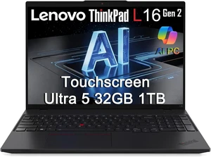 Lenovo ThinkPad L16 Gen 2 Business AI PC Laptop (16" FHD+ Touchscreen, Intel 12-Core Ultra 5 225U (> i7-1365U), 32GB RAM, 1TB SSD) Fingerprint, Backlit, Webcam, Thunderbolt 4, Ethernet, Win 11 Pro Lenovo ThinkPad L16 Gen 2 Business AI PC Laptop (16" FHD+ Touchscreen, Intel 12-Core Ultra 5 225U (> i7-1365U), 32GB RAM, 1TB SSD) Fingerprint, Backlit, Webcam, Thunderbolt 4, Ethernet, Win 11 Pro
