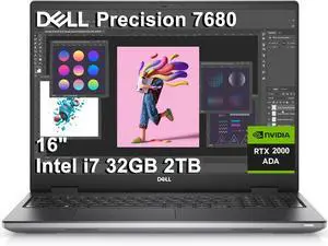 Dell Precision 7000 7680 Mobile Workstation Laptop (NVIDIA RTX 2000 Ada 8GB, 16" FHD+, Intel Core i7-13850HX (> Ultra 7-155U), 32GB LPCAMM2 DDR5, 2TB SSD) Pro Max for Engineer, Designer, Win 11 Pro Dell Precision 7000 7680 Mobile Workstation Laptop (NVIDIA RTX 2000 Ada 8GB, 16" FHD+, Intel Core i7-13850HX (> Ultra 7-155U), 32GB LPCAMM2 DDR5, 2TB SSD) Pro Max for Engineer, Designer, Win 11 Pro