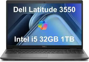 Dell Latitude 3550 3000 Business Laptop (15.6" FHD Anti-Glare, Intel 10-Core i5-1335U (> i7-1355U), 32GB DDR5 RAM, 1TB SSD), Backlit Keyboard, Ethernet, FHD Webcam, Win 11 Pro w/AI Copilot, Grey Dell Latitude 3550 3000 Business Laptop (15.6" FHD Anti-Glare, Intel 10-Core i5-1335U (> i7-1355U), 32GB DDR5 RAM, 1TB SSD), Backlit Keyboard, Ethernet, FHD Webcam, Win 11 Pro w/AI Copilot, Grey