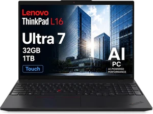 Lenovo ThinkPad L16 Business AI PC Laptop (16" FHD+ Touchscreen, Intel Ultra 7 255U (> AMD Ryzen AI 7 PRO), 32GB DDR5, 1TB SSD), Alternative T16 E16, Numeric Keypad, 2x Thunderbolt 4, Win 11 Pro