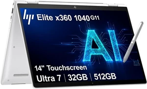 HP Elite x360 1040 G11 2-in-1 Business Laptop (14" FHD+ Touchscreen, Intel Ultra 7 155H vPro, 32GB 7500 MT/s DDR5, 512GB SSD, Active Stylus), EliteBook AI PC, 2x Thunderbolt 4, Wi-Fi 7, FP, Win 11 Pro HP Elite x360 1040 G11 2-in-1 Business Laptop (14" FHD+ Touchscreen, Intel Ultra 7 155H vPro, 32GB 7500 MT/s DDR5, 512GB SSD, Active Stylus), EliteBook AI PC, 2x Thunderbolt 4, Wi-Fi 7, FP, Win 11 Pro