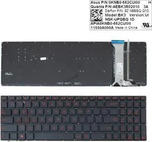 replacement keyboard for ASUS  G551 G551J G551JK G551JM G551JW(Backlit NO FRAME Red Print)US WIN8