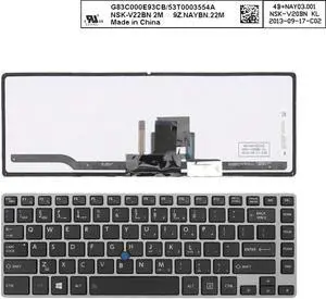 US Keyboard for TOSHIBA Tecra z40 a z40 b GRAY FRAME BLACK With Point Backlit