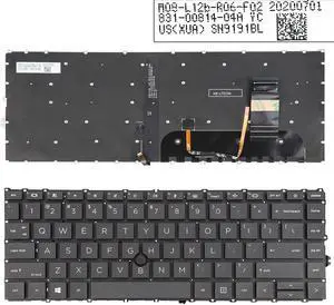 US Keyboard for HP EliteBook 840 g7 BLACK Backlit Without FRAME with point