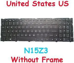 Keyboard For CLEVO N15Z3 CVM18H930094301 6-80-N15Z3-01A-1 English NO Frame