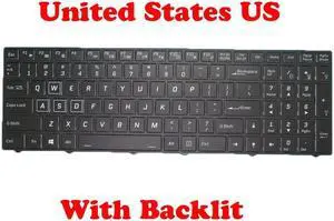 US Backlit Keyboard For CLEVO PA70 CVM17L23USJ4301 6-80-PA7E0-012-1 English