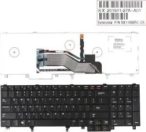 0US Keyboard for DELL LatituDE E6520 E6530 E6540 E5520 With Point Backlit
