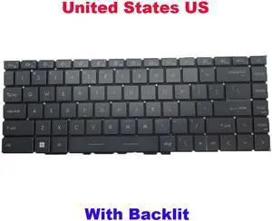 Backlit US Keyboard For MSI V194222MK4 UI S1N2EUS602SA0 S1N-2EUS602-SA0 English