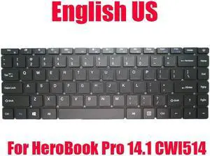 Laptop Replacement Keyboard For Chuwi HeroBook Pro 14.1 CWI514 English US Black