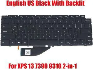 Backlit US Keyboard For DELL XPS 13 7390 9310 2-in-1 04J7RW 4J7RW PK132C91A00