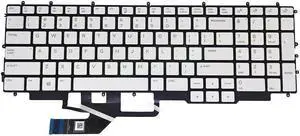 English US Laptop Keyboard For DELL G7 17 7700 White color  With Backlit