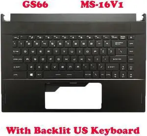 RGB Backlit PalmRestincluding US Keyboard For MSI GS66 Stealth MS-16V1 GS66 10SD 10SE SF