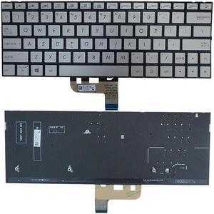Laptop Keyboard For ASUS U3300FA U3300FN United States US Silver With Backlit