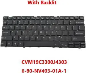 Backlit Keyboard For CLEVO NV40 NV41 CVM19C3300J4303 6-80-NV403-01A-1 English US Backlit Keyboard For CLEVO NV40 NV41 CVM19C3300J4303 6-80-NV403-01A-1 English US