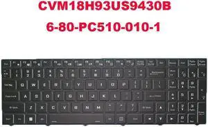 No Backlit Paper US Keyboard For CLEVO CVM18H93US9430B 6-80-PC510-010-1 WIN11