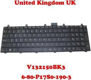 UK Backlit Keyboard For CLEVO P157SM P177SM V132150Black color3 6-80-P17S0-190-3 P370SM