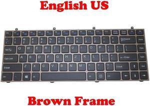 English Keyboard For CLEVO W230ST MP-12R73US-430 6-80-W5470-010-1 Brown Frame