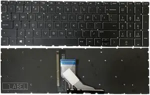 PK1328B3A09 Crystal cap backlit keyboard for HP Pavilion Gaming 15T-DK 15-CR