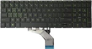 green backlight keyboard US for HP Pavilion Gaming 15-DK 15-CX NSK-XN2BC