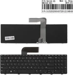 Keyboard for DELL  Inspiron 15R N5110 GLOSSY FRAME BLACK US