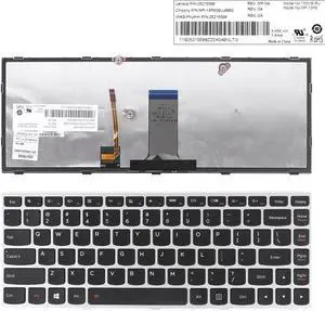 Keyboard for LENOVO G40-70 Flex 2 14 Silver FRAME BLACK(Backlit Win8 US)