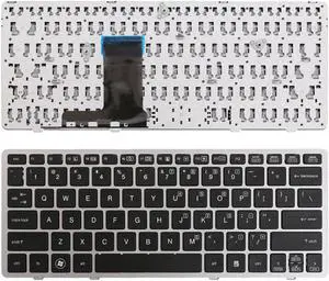 Keyboard for HP 2560P SILVER FRAME BLACK US (Without point stick)