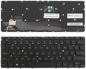 Replacement Keyboard for Dell XPS 13 L32 0X52TT BLACK With Backlit WIN8 US