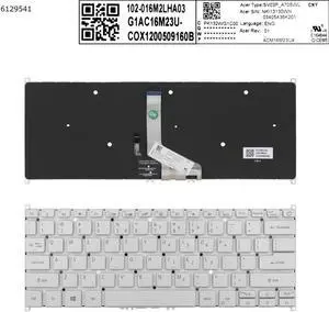 Keyboard for Acer Swift SF114-32 Silver Without FRAME Backlit US