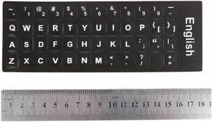 US English Keyboard ticker Non-Transparent Opaque Black with White color  Letter