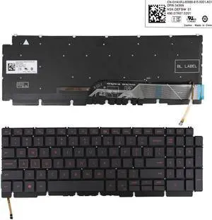 US Keyboard for DELL G17 G15 5510 5511 5515 BLACK (Backlit RED printing)