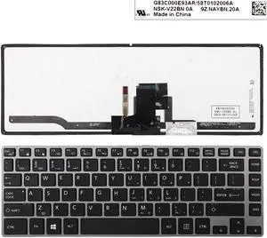 US Keyboard for TOSHIBA Tecra z40 a z40 b Gray color Frame Black Backlit