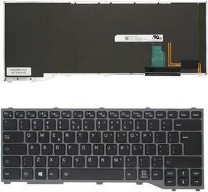 Keyboard for Fujitsu Lifebook T937 T938 T939 US Black With Backligh