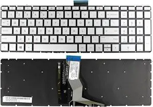 US Silver Backlit Keyboard for HP Envy 17-BW 17-BW0003CA 17-BW0008CA 17-BW0011NR