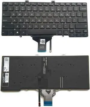 US Black English Backlit Keyboard for Dell LatituDE 7400 0RN86F
