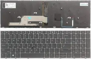 US Black Backlit Keyboard for HP ZBook 15 G5 ZBook 17 G5 L12764-001