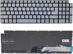 US Silver Backlit Keyboard for Dell Inspiron P97F P97F001 P42F P42F001 P42E P84F
